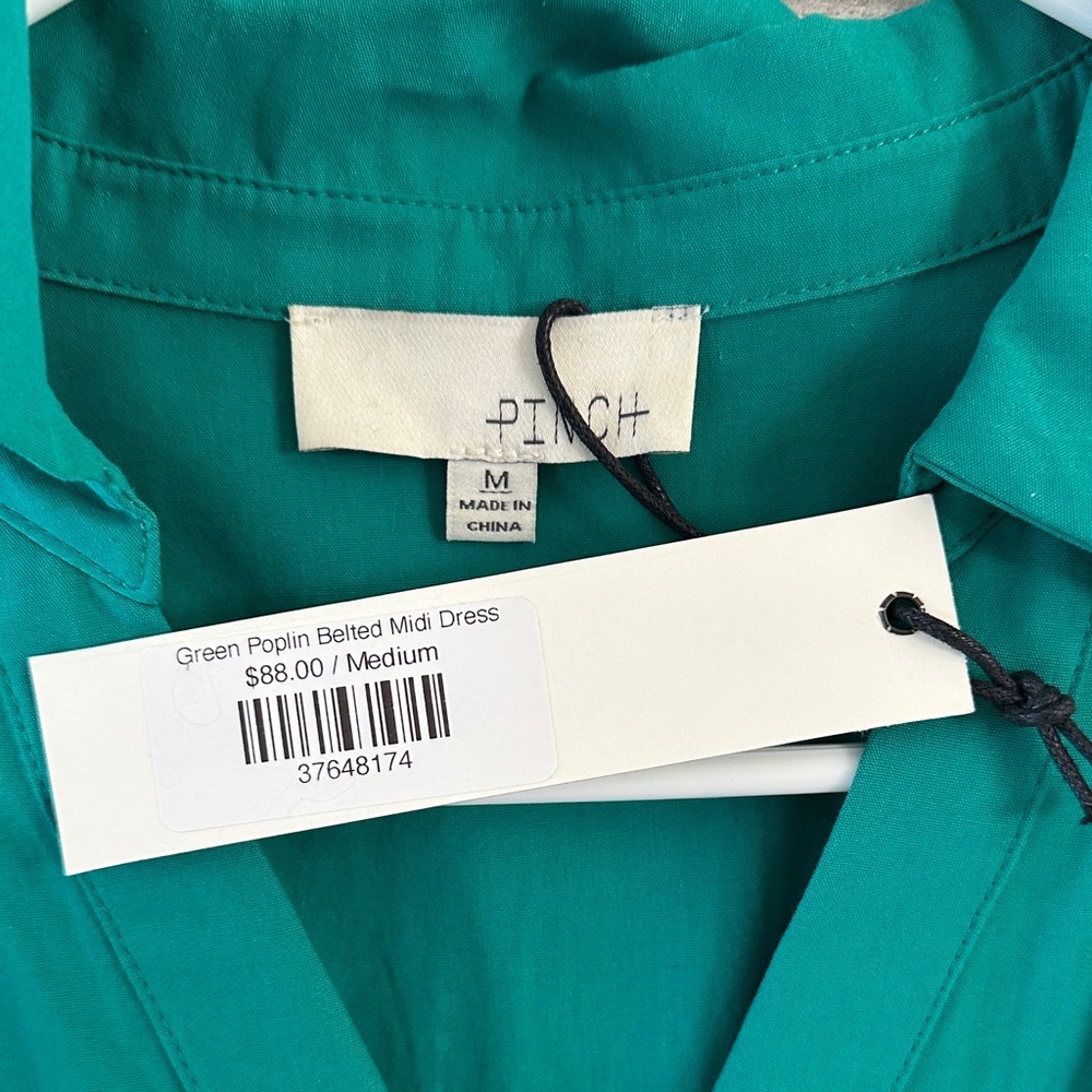 Pinch Teal Tiered Maxi Dress with Puff Sleeves and Woven Belt - Picture 4 of 5